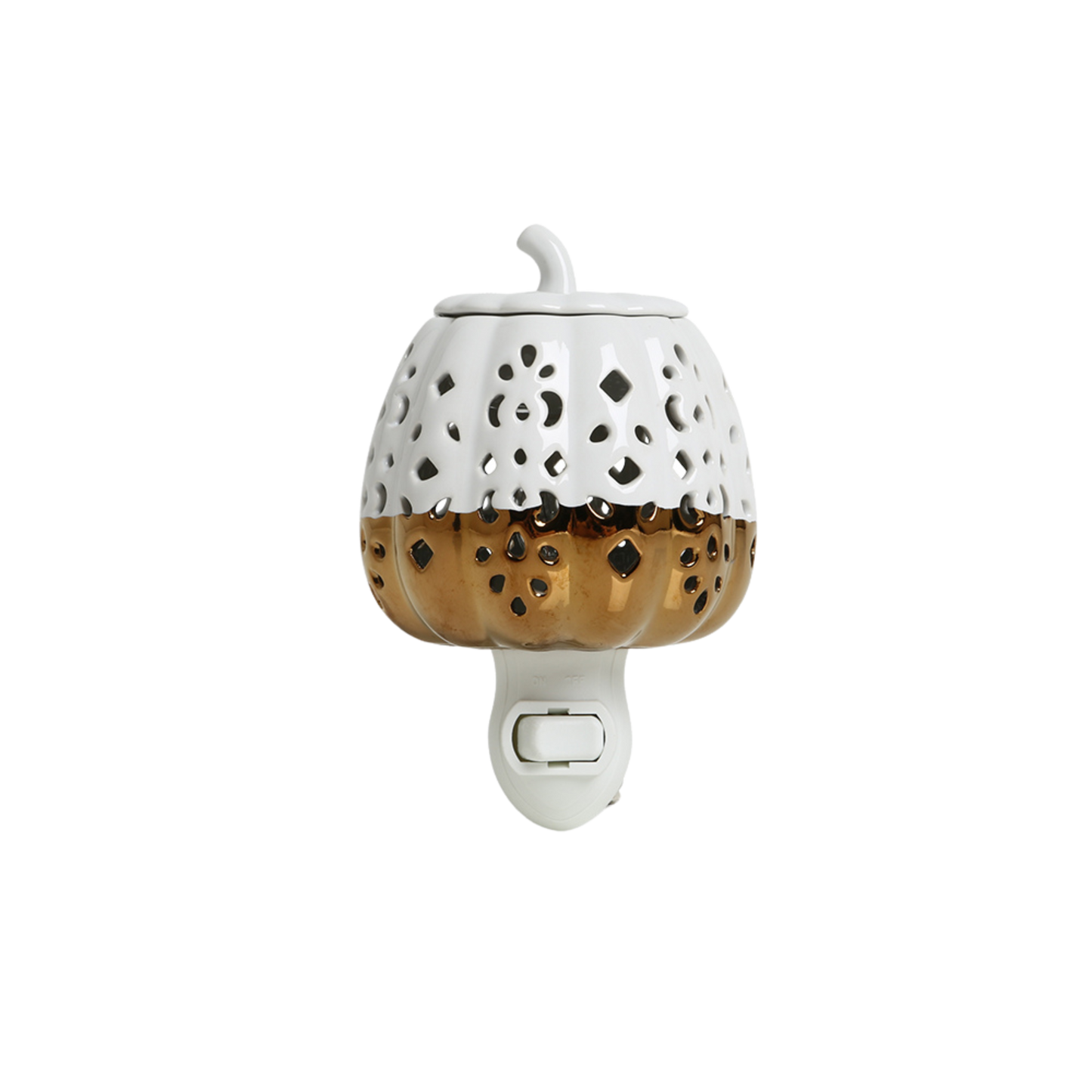 Gold-Dipped Pumpkin Plug-In Oil Warmer + 5mL Pumpkin Oil