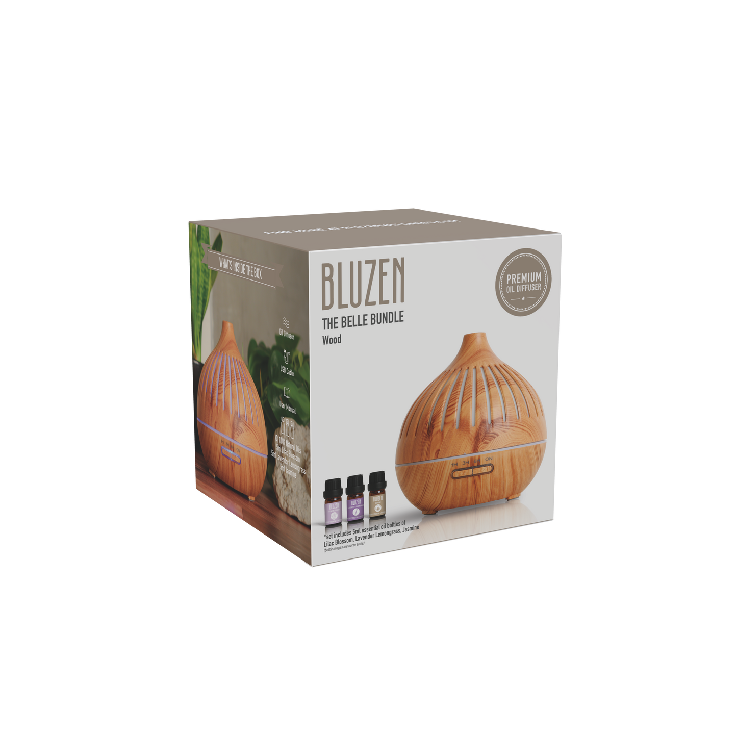 'The Belle' Wood-Look Ultrasonic Diffuser Bundle