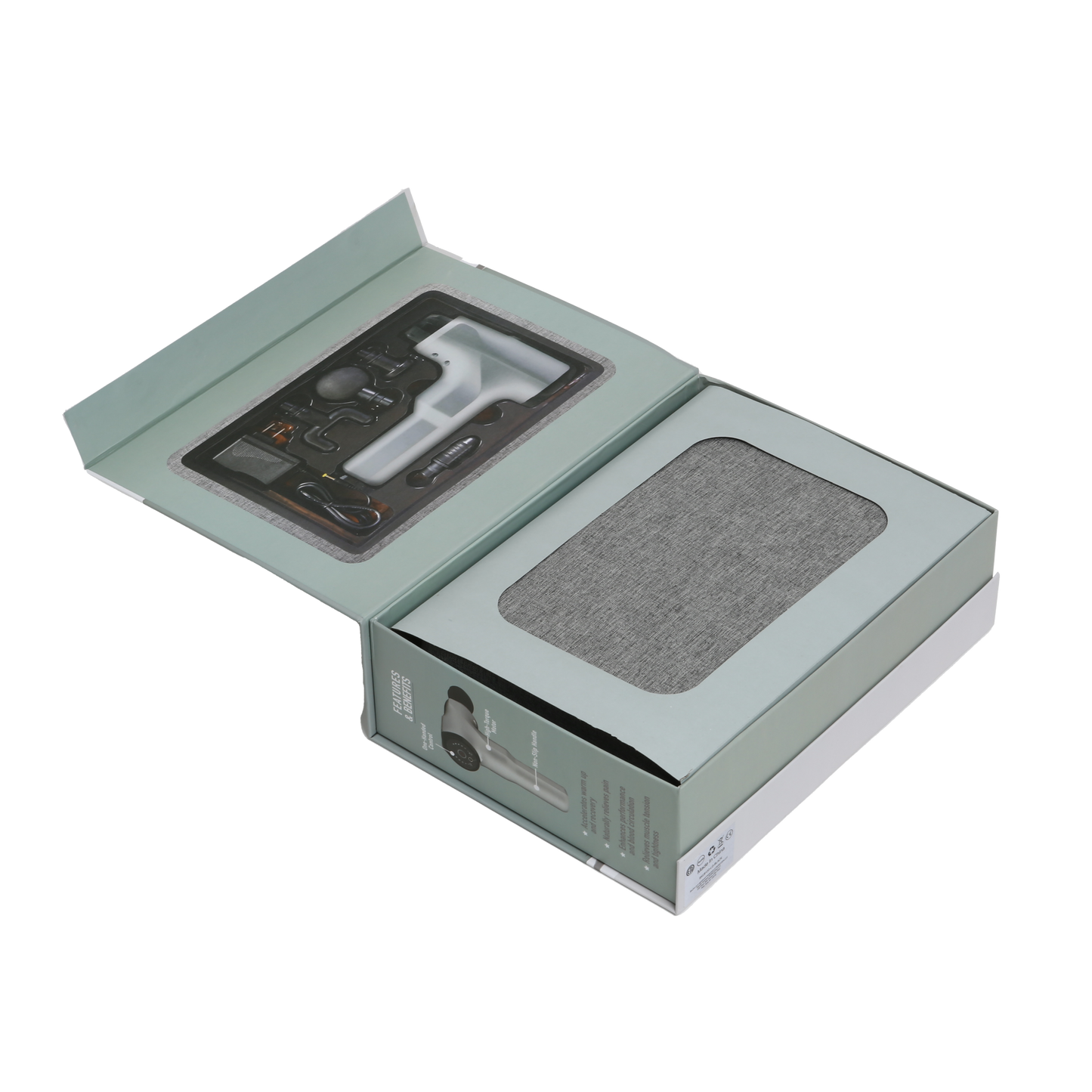Large Percussion Massager with Travel Case (Silver)