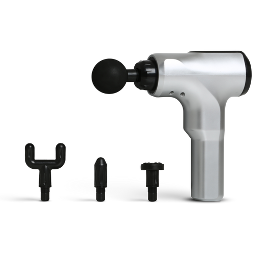 Large Percussion Massager with Travel Case (Silver)