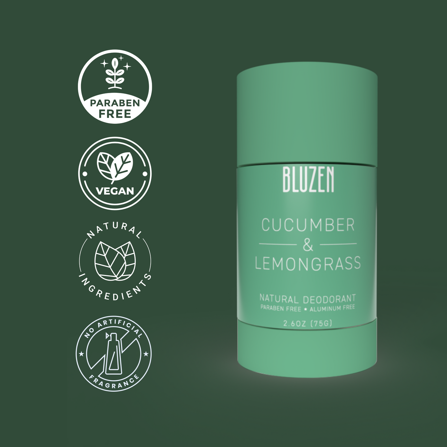 Aluminum Free Castor Oil Based Deodorant- Cucumber and Lemongrass