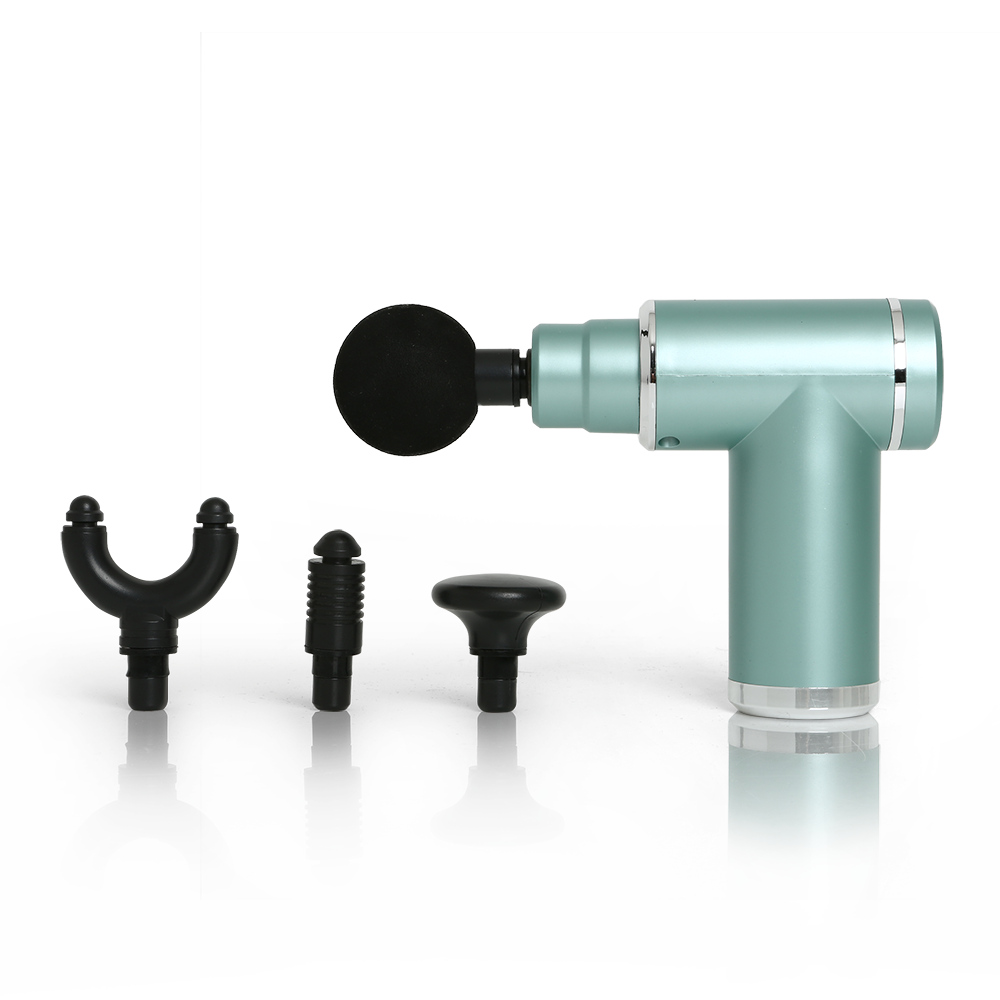 Mini Percussion Massager with Travel Case (Muted Teal+Silver)