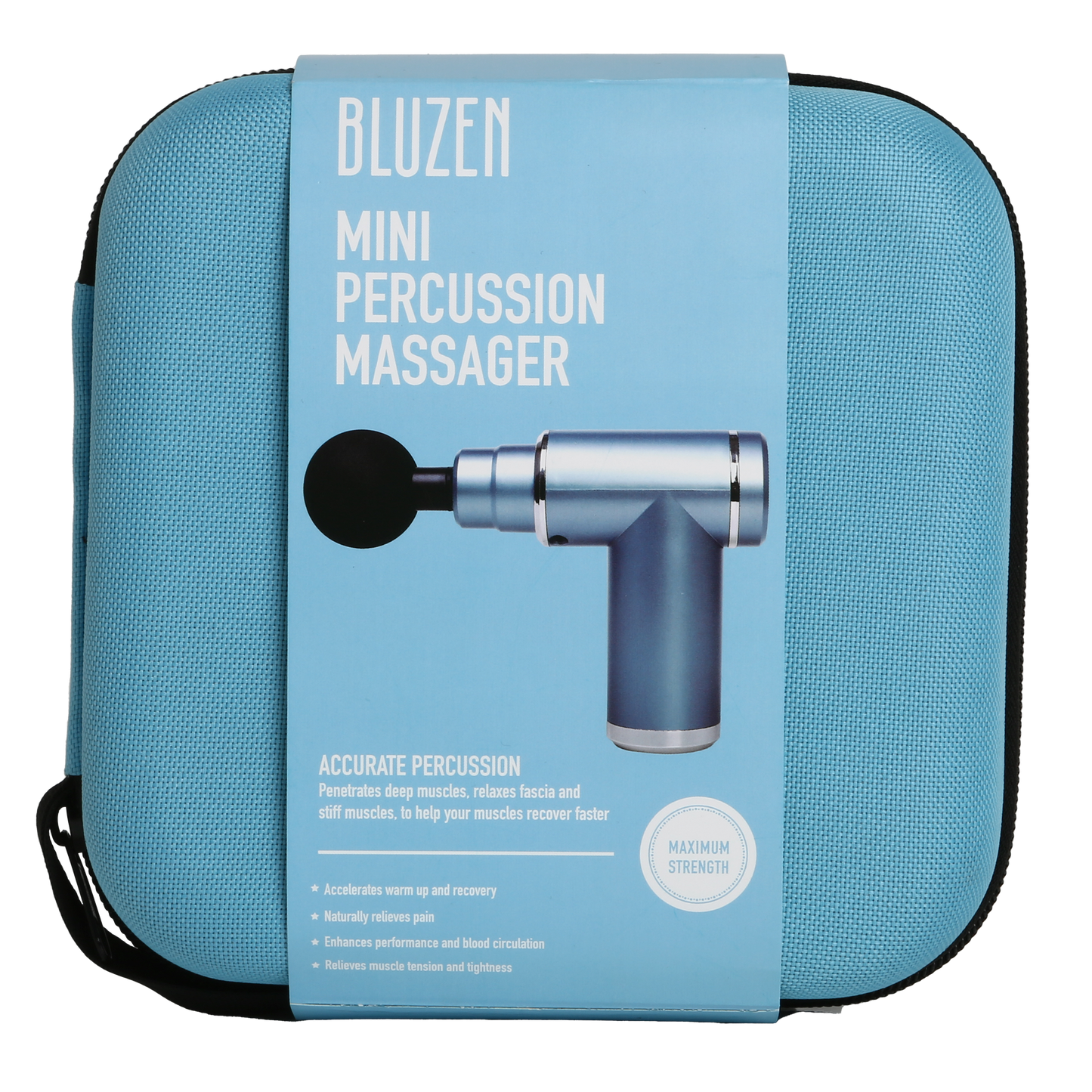 Mini Percussion Massager with Travel Case (Teal+Silver)