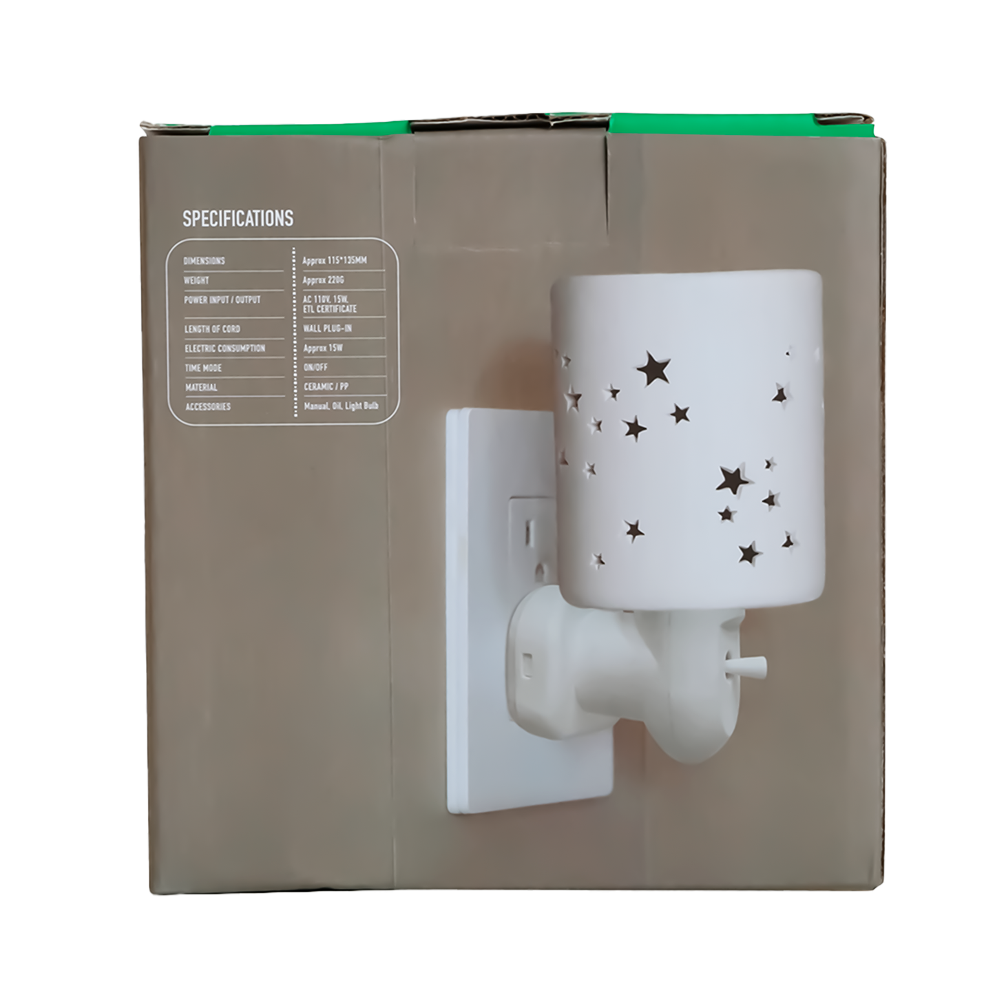 Stars Plug-In Oil Warmer + 5mL Peppermint Oil