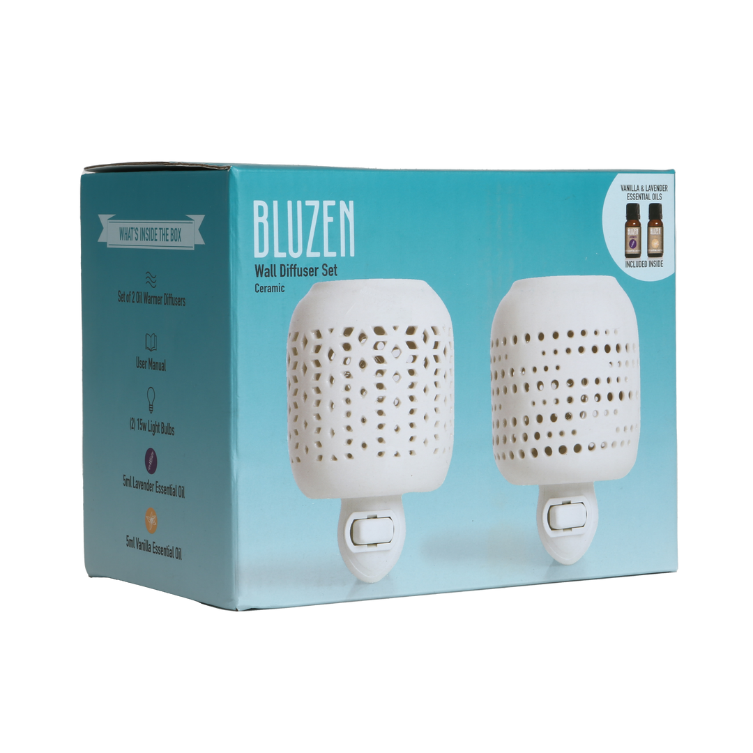 2Piece Ceramic PlugIn Diffuser Set BLUZEN